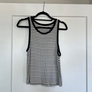 American Eagle Black and white striped tank top - large